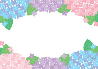 あじさいのフレーム03_横