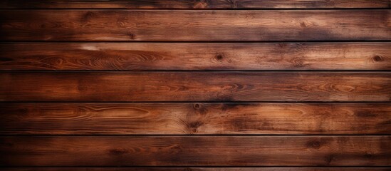 A wooden wall has a rich dark brown stain that adds depth and character to the surface