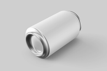 premium resting matte aluminum metal soda drink beverage bottle can regular size 330 ml 11.2 oz realistic blank product mockup design template in perspective view isolated 3d render illustration