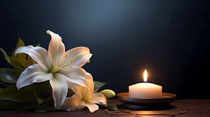 Obraz na płótnie Canvas Lily flowers on pastel background