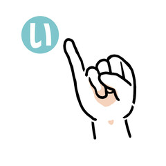 手話の指文字「い」