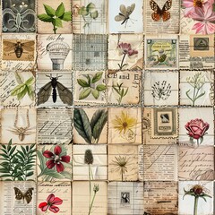 Vintage Ephemera: A Monthly Calendar of Antique Papers and Artifacts Generative AI