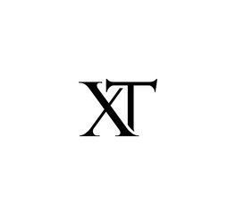 Initial Letter Logo. Logotype design. Simple Luxury Black Flat Vector XT