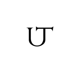 Initial Letter Logo. Logotype design. Simple Luxury Black Flat Vector UT