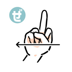 手話の指文字「ぜ」