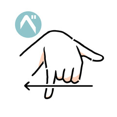 手話の指文字「べ」