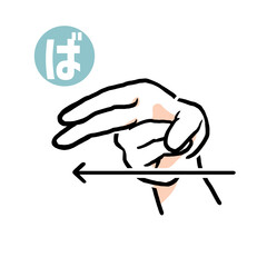 手話の指文字「ば」