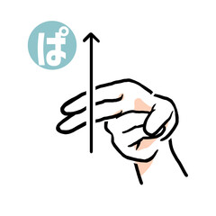 手話の指文字「ぱ」