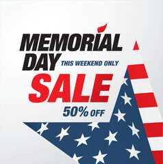 memorial day sale banner vector graphic design