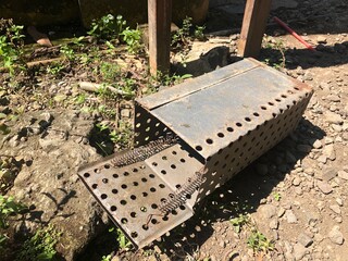 Rat catching trap in the open