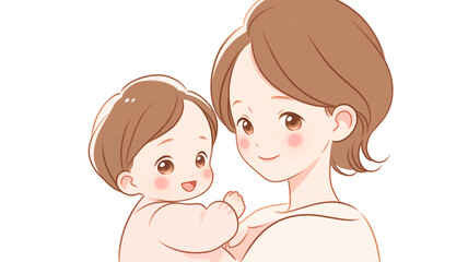 Hand drawn cartoon mother's day illustration
