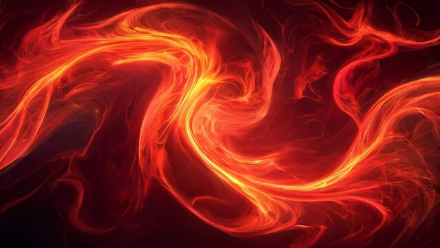 Dynamic and abstract background with swirling flows of red and orange flames. Expresses energy, passion, intensity, and fervor. 