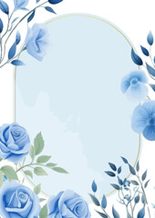 Blue and white modern trendy vector design frame