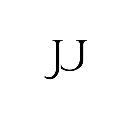 Initial Letter Logo. Logotype design. Simple Luxury Black Flat Vector JU