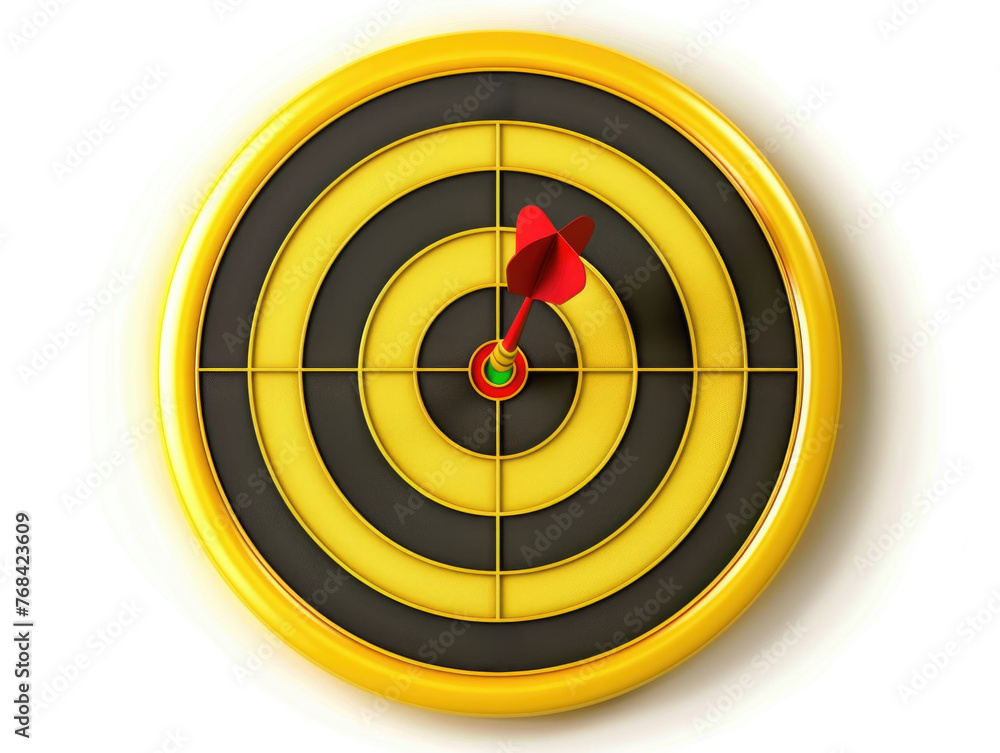 Poster a yellow and black target with a red arrow pointing to the center