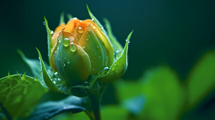 The delicate flower buds and dewdrops on the petals herald the prelude to blooming.