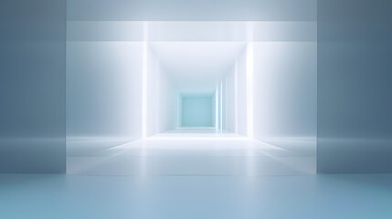 Obraz premium Digital gradient grey white glass geometric horizontal version poster web page PPT background with generative