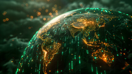 Interactive Digital Globe Highlighting International Green Finance and Carbon Trading Hubs