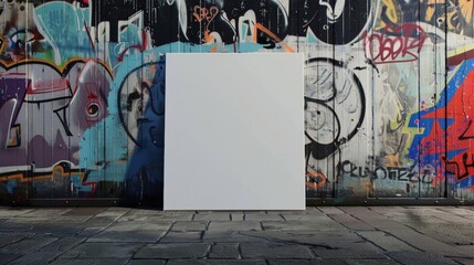 Blank mockup of a hiphop album cover with a modern and edgy design including graffiti and bold...