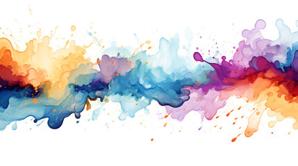 Fototapeta premium Abstract colorful watercolor background, Colorful smoke watercolor against on transparent background perfect for vibrant and artistic designs. posters, covers and artistic projects. splash watercolor