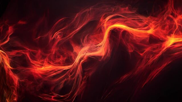Dynamic and abstract background with swirling flows of red and orange flames. Expresses energy, passion, intensity, and fervor. 