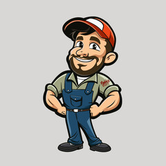 Man Character Mascot Cartoon Vector Illustration