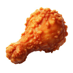 Fried chicken leg isolated on transparent background PNG Image