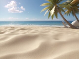 White sand in a beautiful beach in summer.