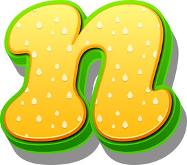 Letter N, Green Leafy Alphabet