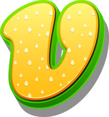 Letter V, Green Leafy Alphabet