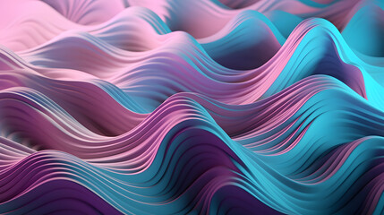 Obraz premium Digital 3D purple aqua and pink abstract geometric figure poster web page PPT background with generative