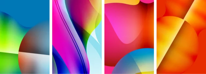 Rolgordijnen Liquid abstract shapes with gradient colors. Abstract backgrounds for wallpaper, business card, cover, poster, banner, brochure, header, website © antishock