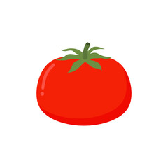 Tomato isolated single simple cartoon illustration. vegetable organic eco bio product from the farm vector illustration. Tomato flat design object for vegetarian design