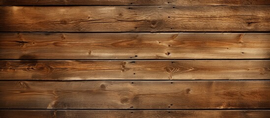 A detailed view of a weathered wooden wall made up of numerous individual planks of timber tightly fitted together