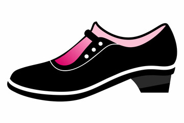 Girl's new style black silhouette shoes vector design.