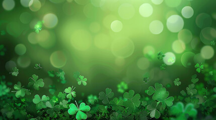 st patrick background with leaves and text space