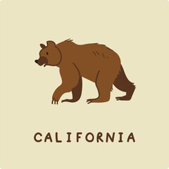 Bear. Symbol of California. Vector illustration