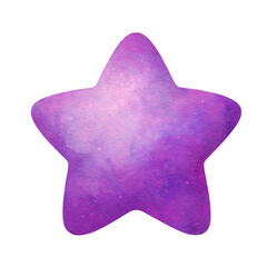 Watercolor star, watercolor texture, for magical decoration art,