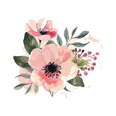 watercolor floral logo luxury creative logo