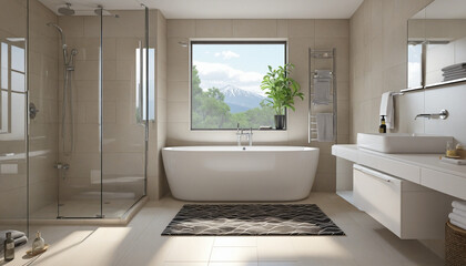 interior design background of bathtub bathroom interior house design ideas concept colorful background