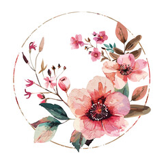 watercolor floral logo luxury creative logo, green color watercolor leaf round, watercolor green leaf circle vector,  green leaf circle logo