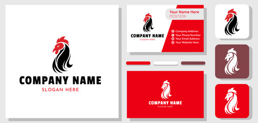 Set Of chicken Logo Illustration and Card design 