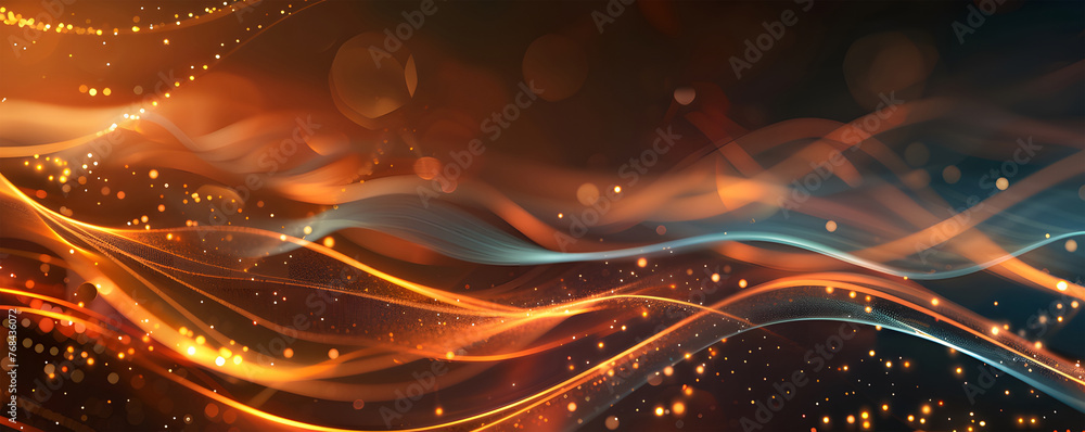 Wall mural abstract background with glowing lights ai generative