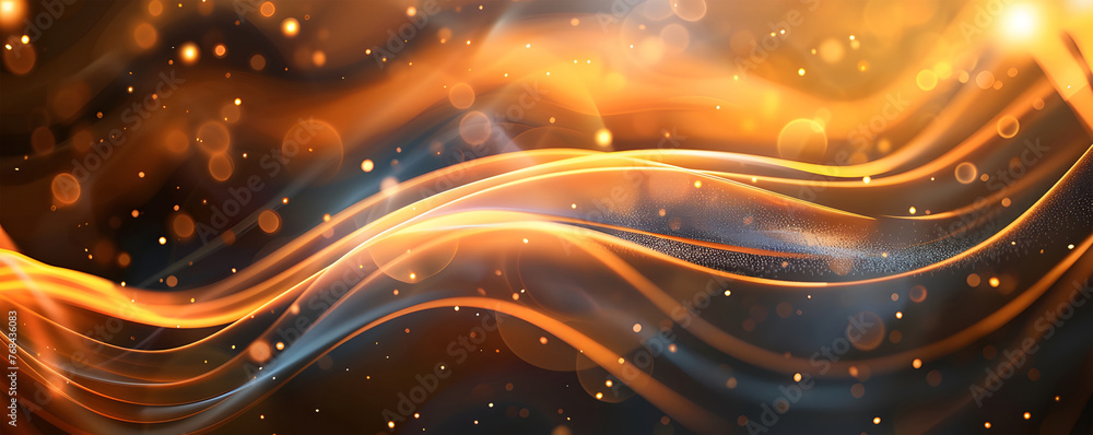 Wall mural abstract background with glowing lights ai generative