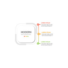 Modern infographic template with three step, option, circle. vector illustration.
