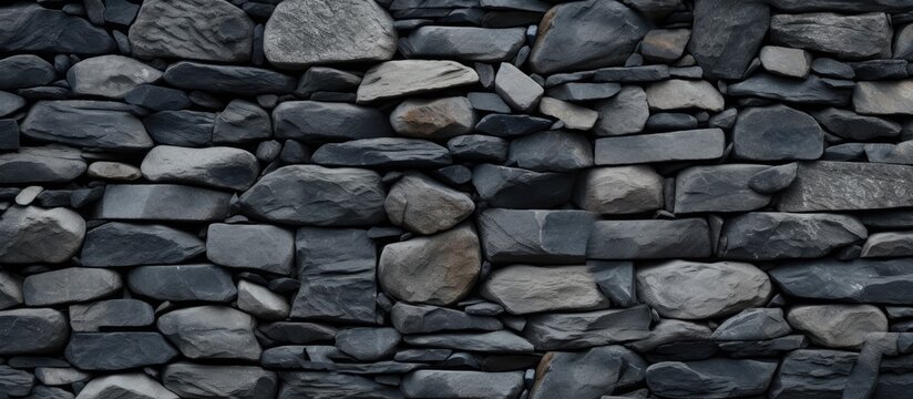Close-up view of a sturdy stone wall with a bright red fire hydrant in the center, contrasting against the rough texture of the stones