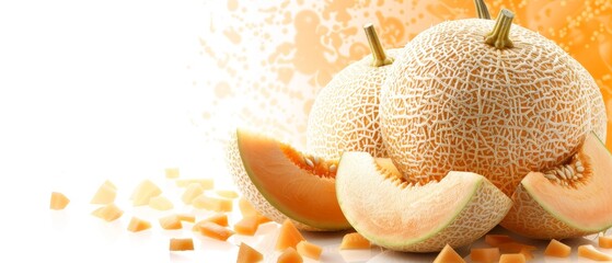   A melon cut in half, placed atop a mound of shredded cheese