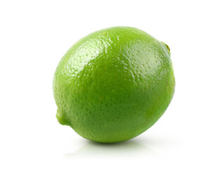 Fresh green lime isolated on white background. Clipping path.