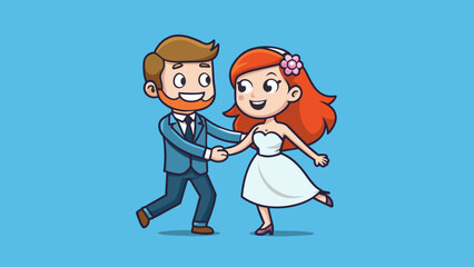   newlyweds vector illustration