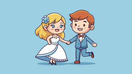 newlyweds vector illustration